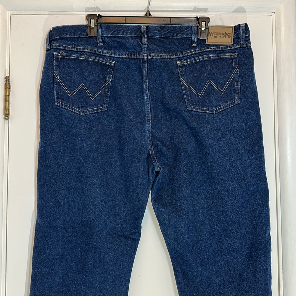 Wrangler Rugged Wear Cotton Stretch Flex Denim Blue Jeans 48x30 - Picture 6 of 11
